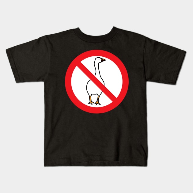 No Goose Gaming Sign Kids T-Shirt by ellenhenryart